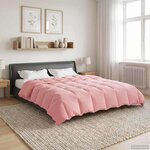 vidaXL Duvet d'hiver Matelassé Rose 220 x 260 cm Microfibre