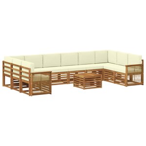 vidaXL Ensemble de canapés d'extérieur 8 pc Naturel et Crème