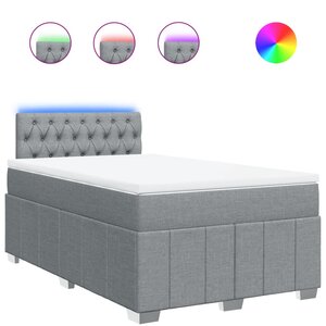 vidaXL Sommier à lattes de lit avec matelas Gris clair 120x200cm Tissu