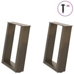 vidaXL Pieds de table basse en U 2 pièces Acier naturel 28 x (42-43) cm Acier