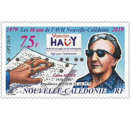 Timbre Nouvelle Calédonie - 40 ans de L'association Valentin Hauy