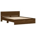 vidaXL Cadre de lit avec tête de lit et LED chêne marron 160x200 cm