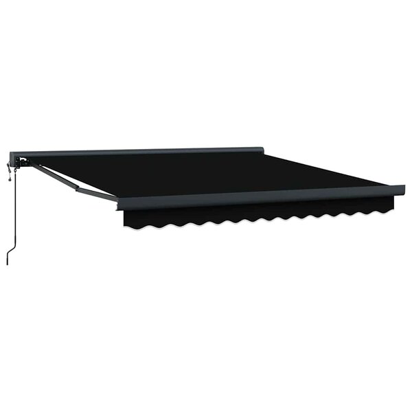vidaXL Auvent Rétractable Noir 350 x 250 cm Tissu Métal