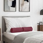 vidaXL Coussins d'accent 2 Pièces Bordeaux Ø 15 x 40 cm tissu