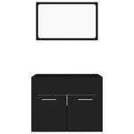 vidaXL Ensemble de meubles salle de bain 2 Pièces Noir Bois d'ingénierie