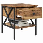vidaXL Table de chevet avec tiroir Bois ancien 40 x 42 x 45 cm