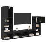 vidaXL Meubles TV muraux 4 Pièces Chêne noir Bois d'ingénierie