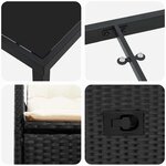 vidaXL Ensemble de salle à manger pour jardin 7 Pièces Noir Poly rotin