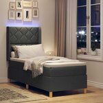 vidaXL Lit à ressorts avec matelas Gris 80 x 200 cm tissu