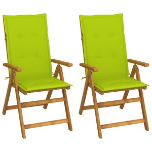vidaXL Chaises inclinables de jardin lot de 2 et coussins Bois acacia