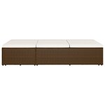 vidaXL Chaise longue convertible avec coussin Résine tressée Marron