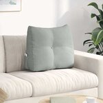 vidaXL Coussin de Dos Gris clair 60 x 24 x 50 cm Velours