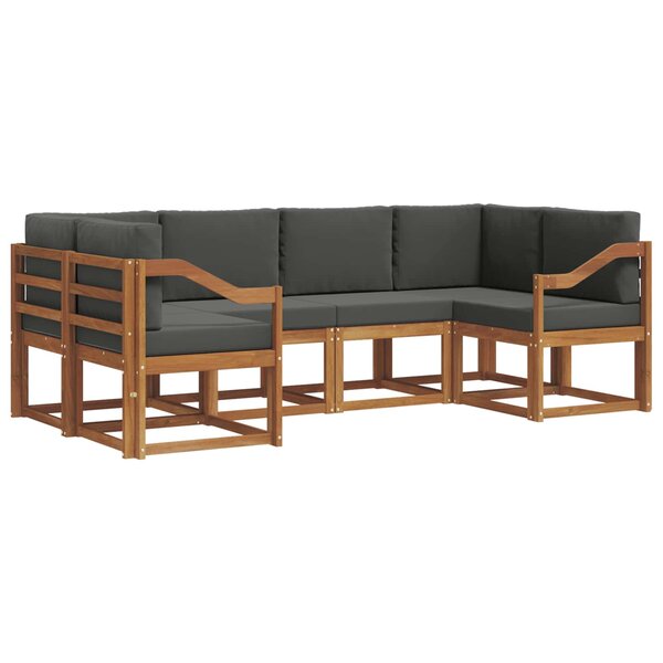 vidaXL Ensemble de canapés d'extérieur 6 pc Naturel et Anthracite