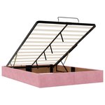 vidaXL Cadre de lit ottoman avec matelas rose 140x190 cm velours
