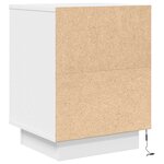VidaXL Table de chevet avec lumières LED blanc 38x34x50 cm