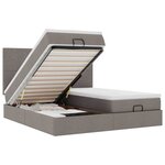 VidaXL Cadre de lit ottoman avec matelas taupe 200x200cm tissu