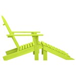 vidaXL Chaise de jardin Adirondack avec pouf bois de sapin solide vert