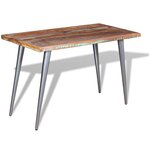 Vidaxl table de salle à manger bois de récupération 120 x 60 x 76 cm