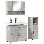 vidaXL Ensemble de mobilier de salle de bain 3 Pièces Gris béton