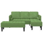 vidaXL Ensemble de Canapés 2 Pièces Vert clair 173 x 131 x 67 cm Velours