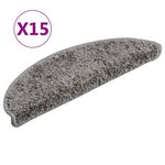 vidaXL Tapis d'escalier 15 Pièces Gris 56x17x3 cm