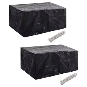 vidaXL Housses de salon de jardin 2 Pièces Rotin 10 œillets 240 x 140 cm