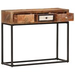 vidaXL Table console Doré 90x30x75 cm Bois de récupération massif