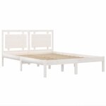vidaXL Cadre de lit sans matelas blanc 140x200 cm bois massif