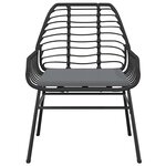 vidaXL Ensemble à manger de jardin et coussins 5 Pièces noir rotin verre