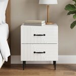 vidaXL Cabinet de chevet Blanc brillant 43 x 34 5 x 47 5 cm