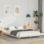 vidaXL Cadre de lit surélevé Marron 120 x190 cm Bois massif en pin