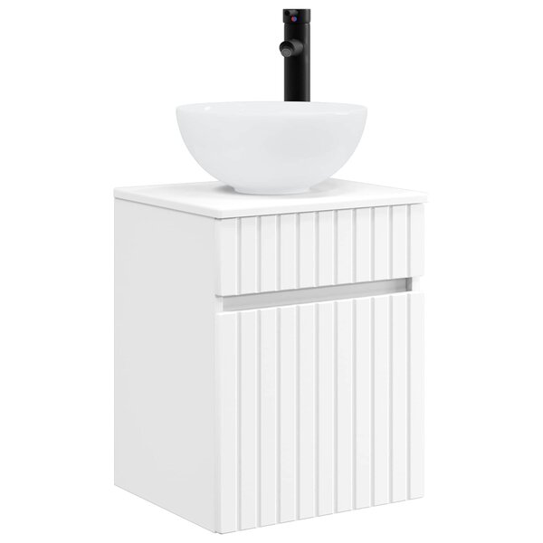 vidaXL Meuble de lavabo mural Blanc 39 x 41 x 64 5 cm