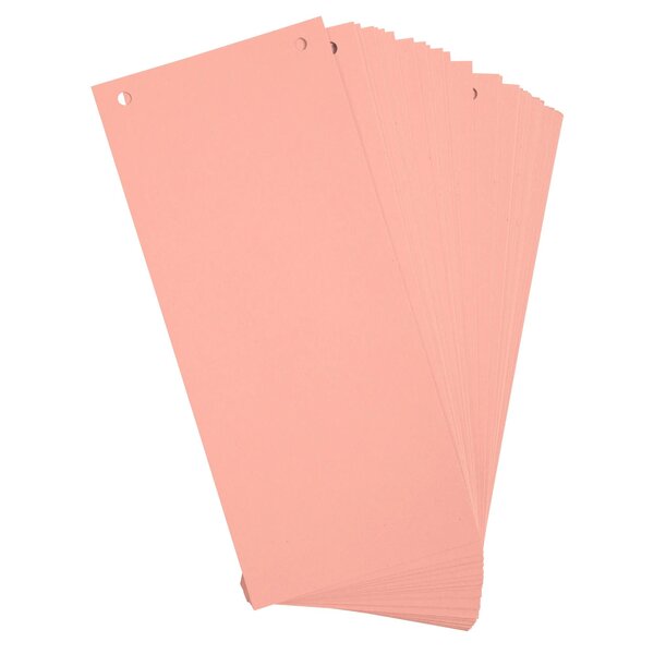 Paquet 100 Fiches Intercalaires Horizontales Unies Perforées - 105x240mm - Rose - X 12 - Exacompta