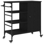 vidaXL Chariot de cuisine Chêne noir 87 5x38 5x84 5 cm Bois d'ingénierie
