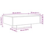 vidaXL Table Basse Chêne noir 85 x 55 x 31 cm Bois d'ingénierie