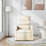 vidaXL Fauteuil inclinable Crème Tissu