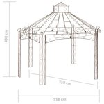 Vidaxl pavillon de jardin marron antique 558x350x408 cm fer