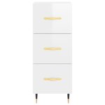 vidaXL Buffet Blanc brillant 34 5x34x90 cm Bois d'ingénierie