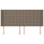 vidaXL Tête de lit avec oreilles Taupe 163x16x118/128 cm Tissu