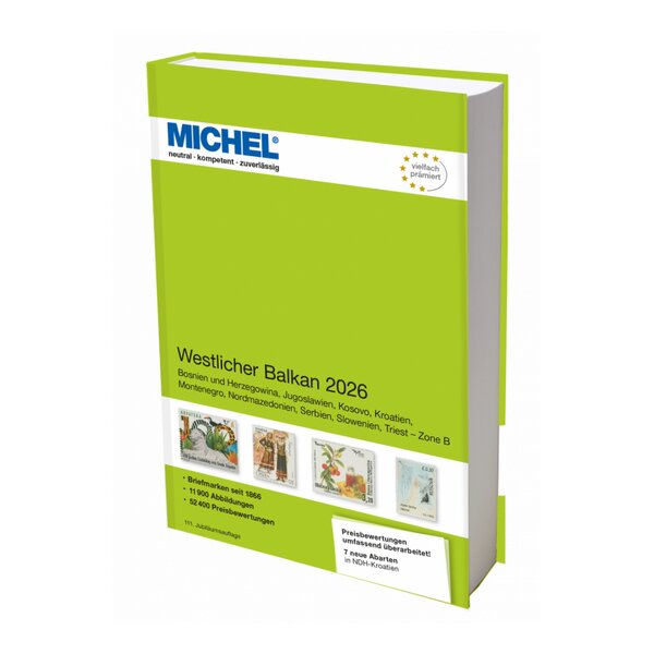 Catalogue de cotation Michel timbres des Balkans de l'ouest 2026.