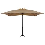 vidaXL Parasol en porte-à-faux et mât en aluminium 250x250 cm Taupe