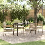 vidaXL Ensemble de salle à manger de jardin 5 pièces avec coussins en poly rattan beige