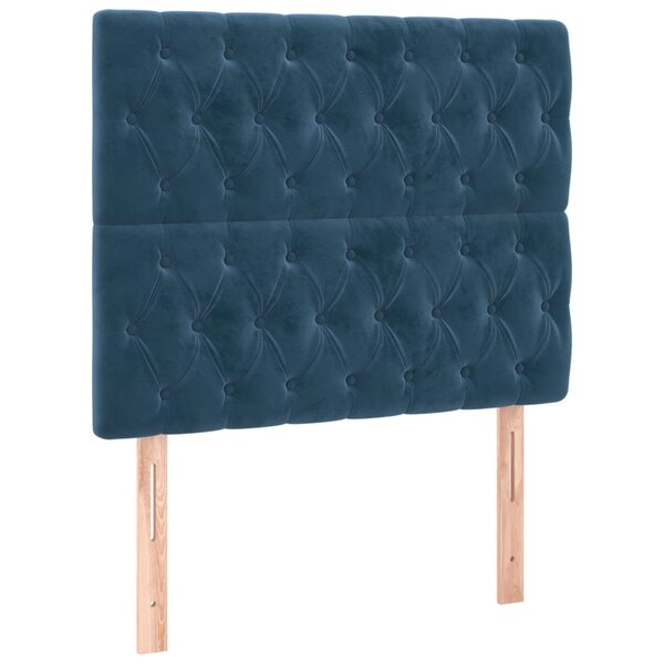 vidaXL Tête de lit Bleu foncé 100x7x118/128 cm Velours