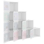 vidaXL Armoire de rangement cubique pour enfants avec 10 cubes en PP blanc