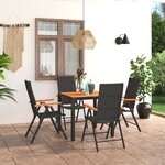 vidaXL Ensemble à manger de jardin 5 Pièces noir et marron