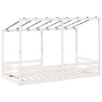 vidaXL Lit pour enfants avec toit blanc 90x200 cm bois massif de pin