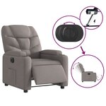 vidaXL Fauteuil inclinable électrique Taupe Tissu