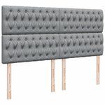 vidaXL Sommier à lattes de lit avec matelas Gris clair 200x200cm Tissu