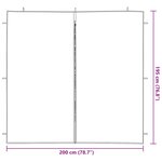 vidaXL Mur de tente de fête 2 pièces 200 x 195 cm Bleu PE et acier