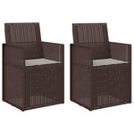 vidaXL Chaises de jardin salle à manger 2 Pièces Marron et gris clair PP